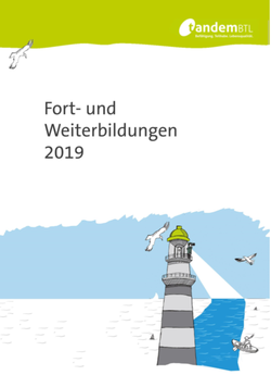 Titelseite des Fortbildungsprogramms 2019 der tandem BTL, Kinder- und Jugendhilfe in Berlin